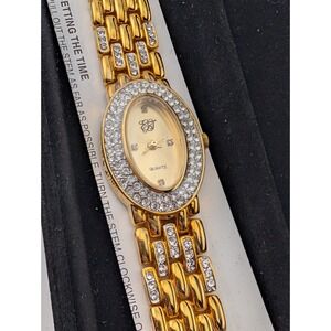 Elizabeth Taylor White Diamonds Collection Watch 7.5" Band w/ Box- New Battery
